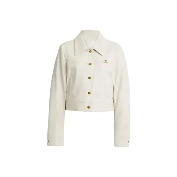 COACH Leather Jacket Women's White