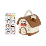 Brown Dopamine Dressing Piggy Bank+Sticker 1 Pc