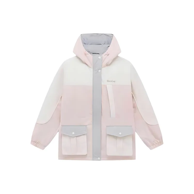 XTEP Puffer Jacket Women's Faint Moon Pink/Cotton White/Hazy Gray-0