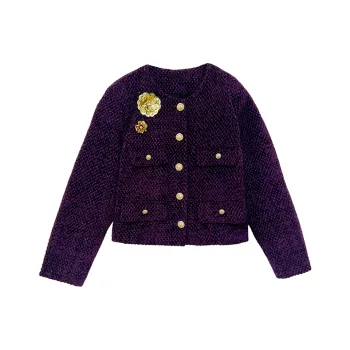 Icicofficial Velvet feel Coat Women's Purple