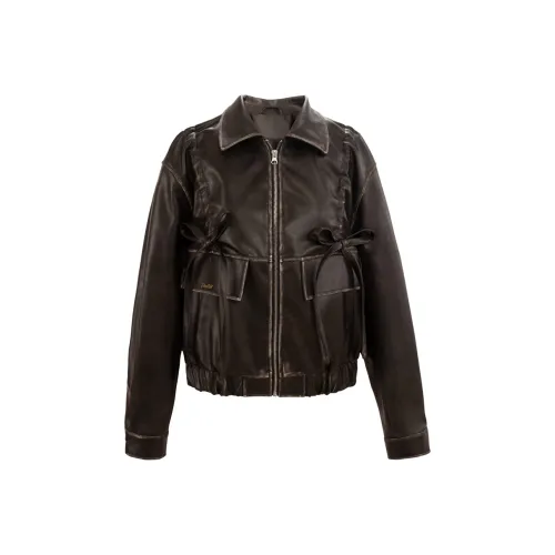UNIFREE Leather Black jacket Women's Black Brown