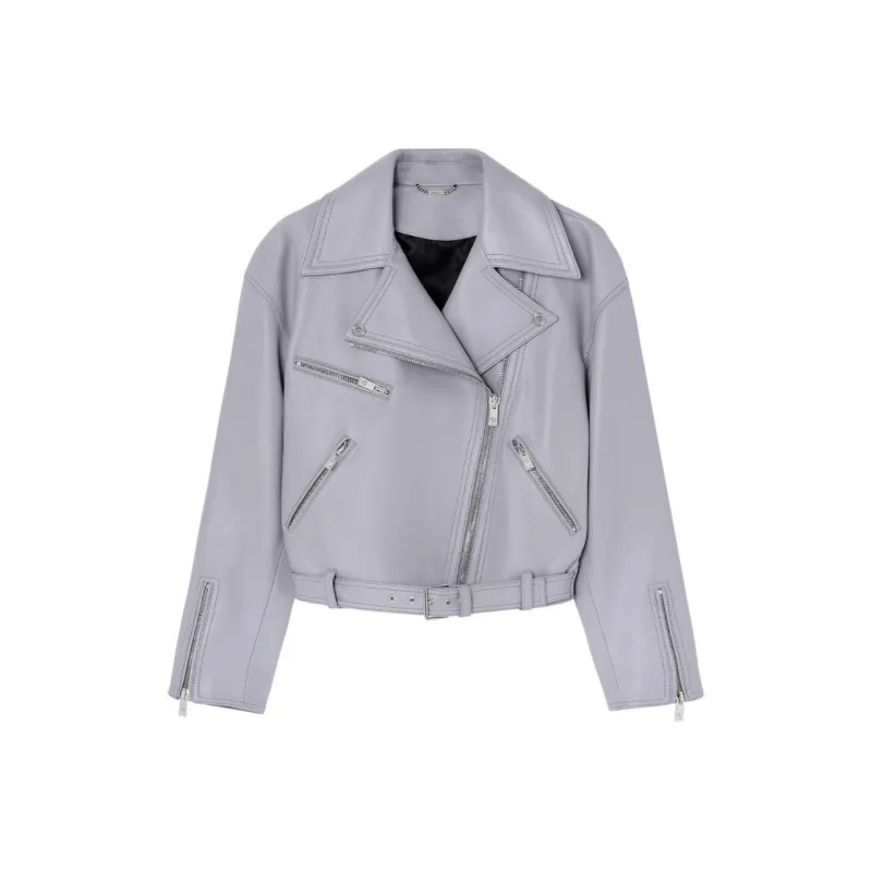 VERSACE Leather Biker Jacket-0