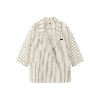 CHUU Business Suit Women's White Stripes
