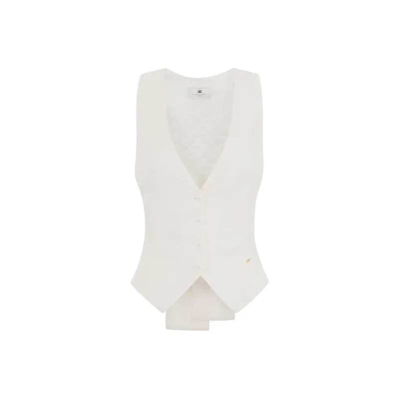 Elisabetta Franchi Gabardine Waistcoat-0