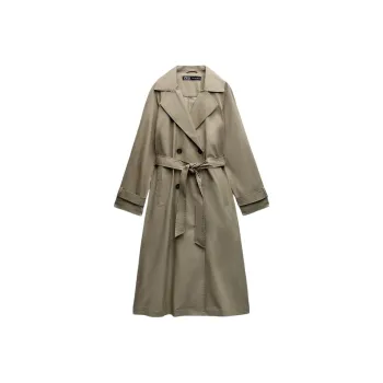 ZARA Trench Coats Women's Khaki