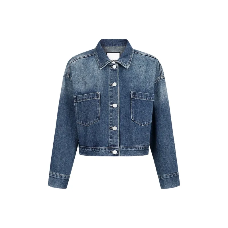 JESSYLINE Cropped Coat Women's Denim Blue-0