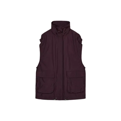 ZARA ZW Series Vest Women's Burgundy Burgundy