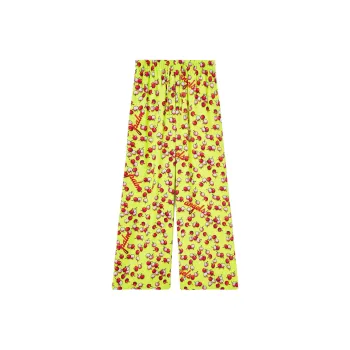 PALM ANGELS Cherries patterned Flared Trousers