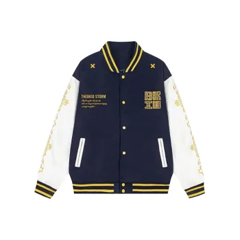 Manekniv Baseball Jacket Unisex Navy Blue