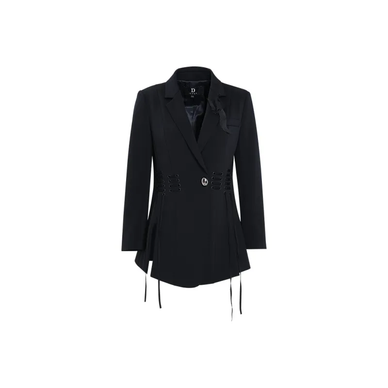IDPAN Cropped Coats Women's Navy Blue-0