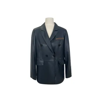 Kele Coco Leather Jacket Women's Dark Blue