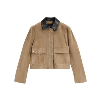 Massimo Dutti Leather Jacket Women's Brown