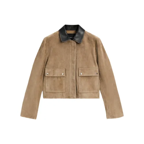 Massimo Dutti Leather Jacket Women's Brown