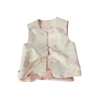 Cypress House Vest Women's Beige Pink Floral