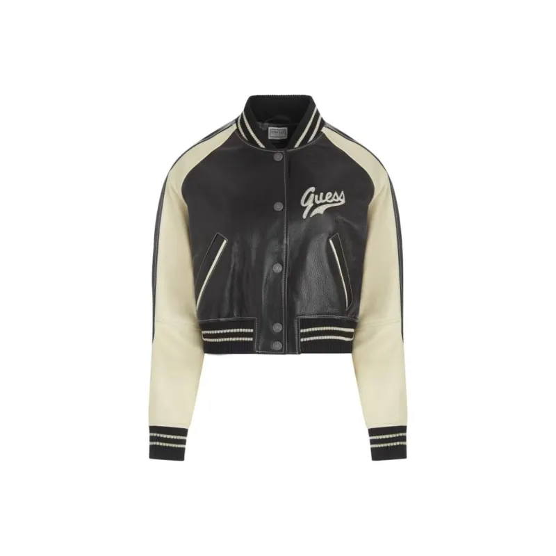 GUESS Leather Jacket Women's Black-0