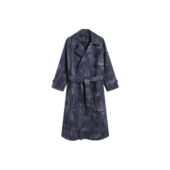 YJ1NGZYZJ Trench Coat Women's Blue