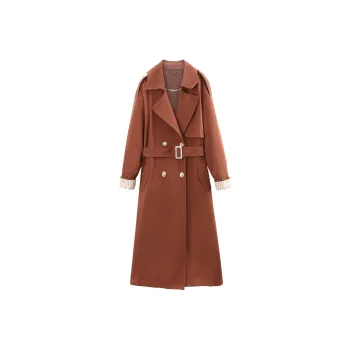 A Paradise For Awakening Trench Coat Women's Burgundy