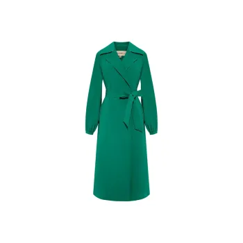 BBLLUUEE Trench Coat Women's Forest Green