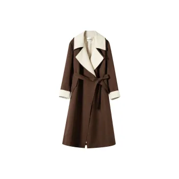 MOSIIMORII Trench Coat Women's Silk Coffee