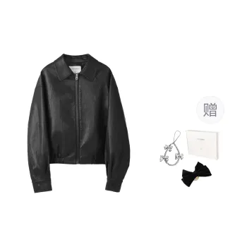 Fstudio Bain Style Korean Petite Travel Women's Apparel Multicolor Cropped PU Leather Jacket Women's