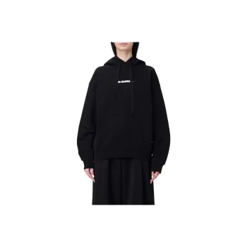 JIL SANDER + Logo Printed Drawstring Hoodie