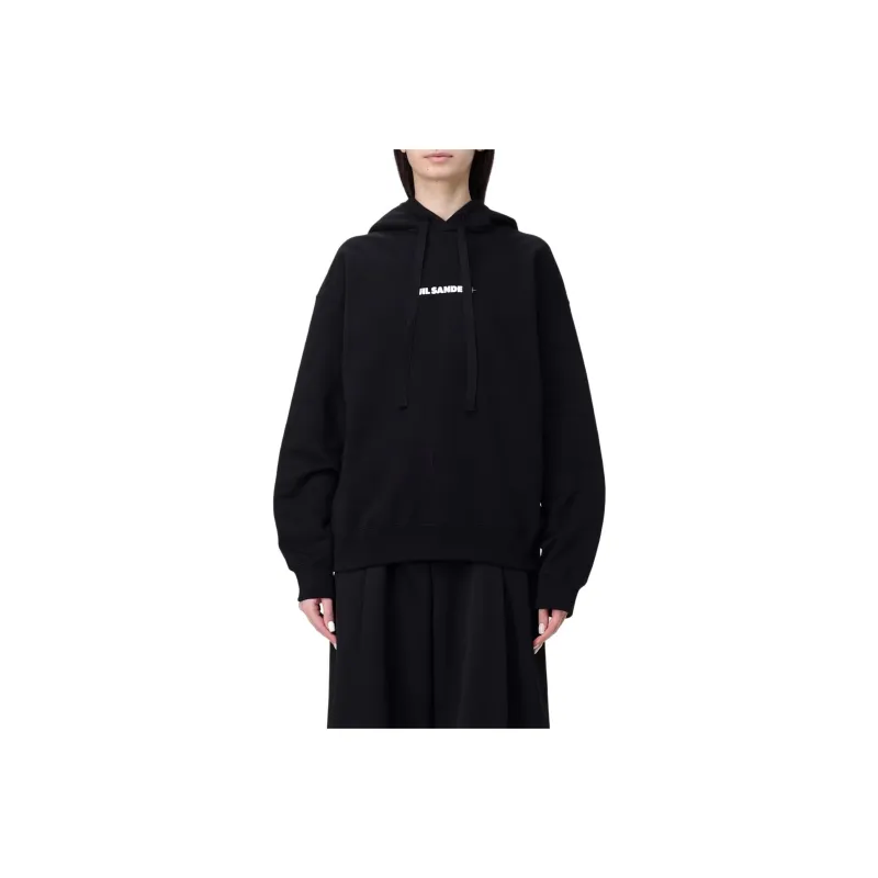 JIL SANDER + Logo Printed Drawstring Hoodie-0
