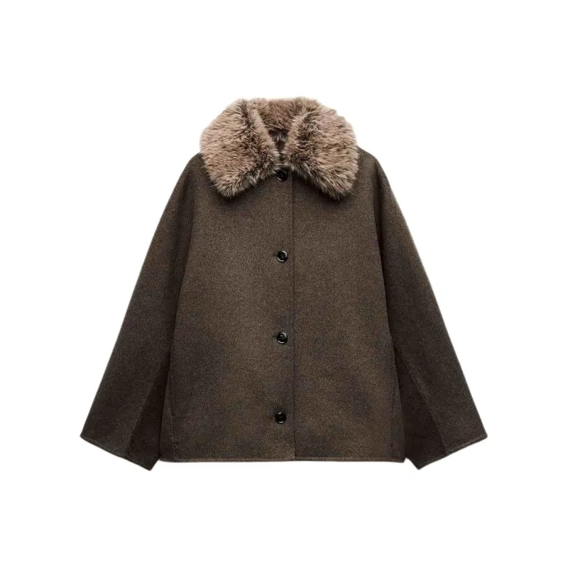 ZARA ZW Series Coats Women's Brown-0