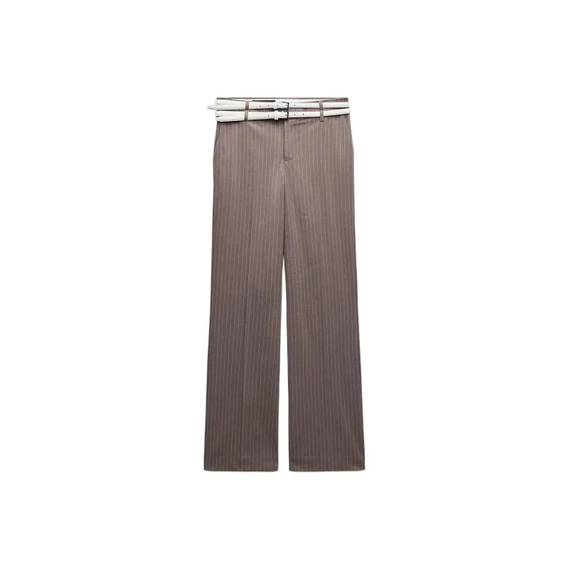 ZARA Casual Pants Women's Brown/Dark Taupe-0
