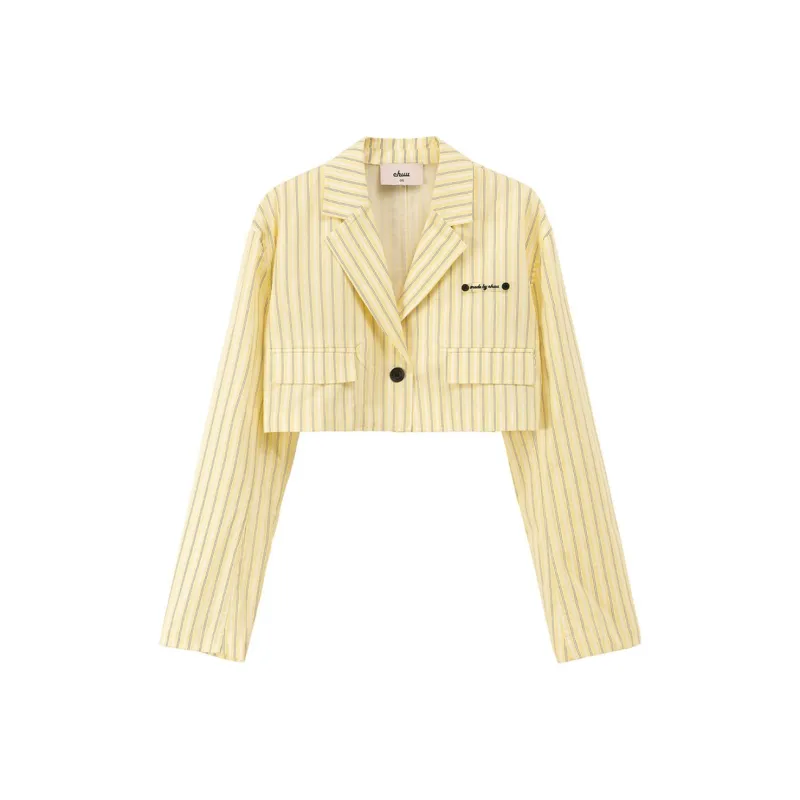 CHUU Business Suit Women's Yellow Stripes-0