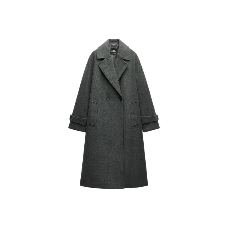 ZARA Valentine's Day Collection Coats Women's Gray-0