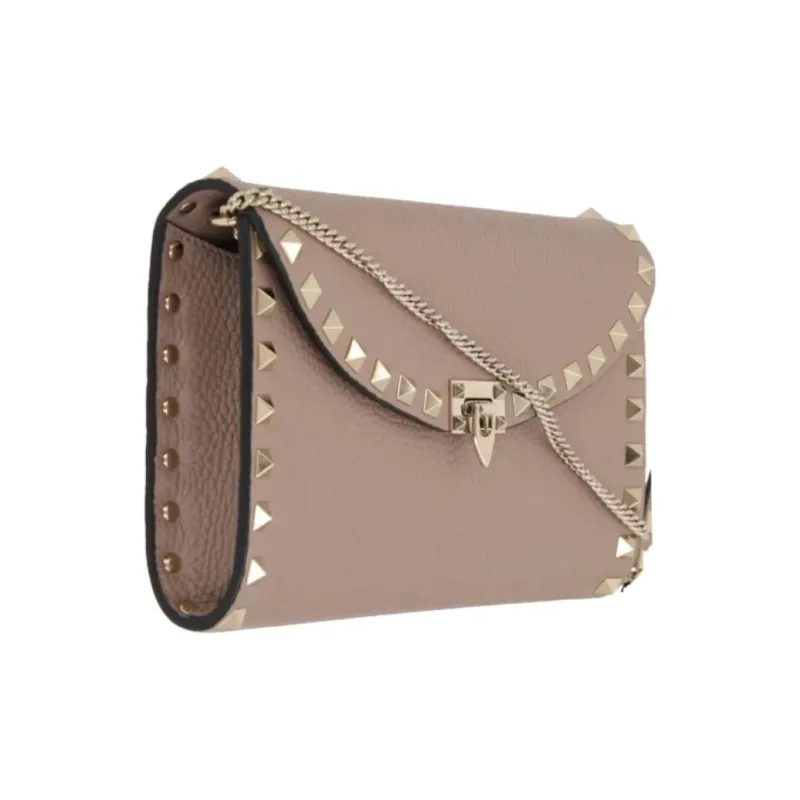 Valentino GARAVANIRockstud Calfskin Crossbody Bag, Shoulder Bag Women's Dusty Pink-1