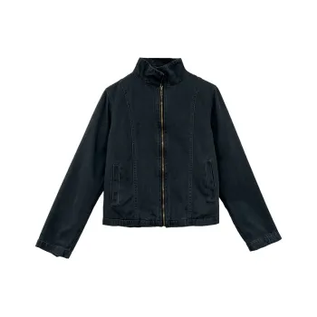 Icicofficial Denim Jacket Women's Black Gray