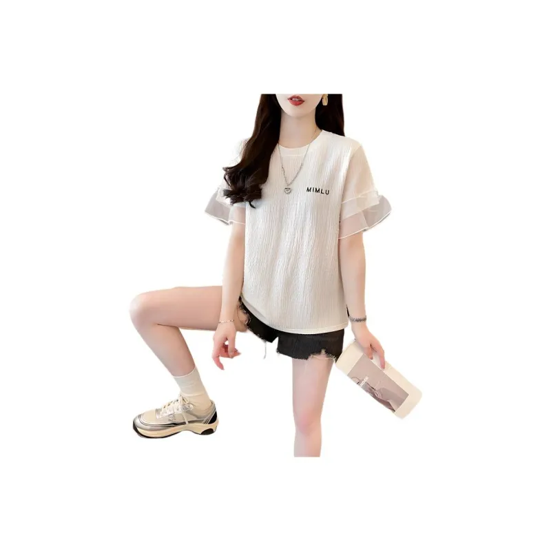Mu Xiao Xin Ruffle Sleeve T Shirt Women's-0