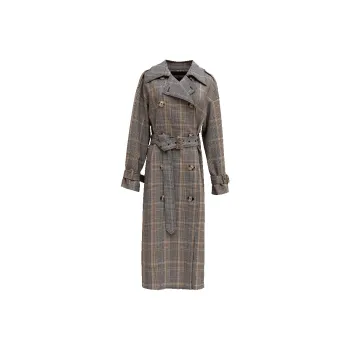 ROEYSHOUSE Trench Coat Women's Plaid