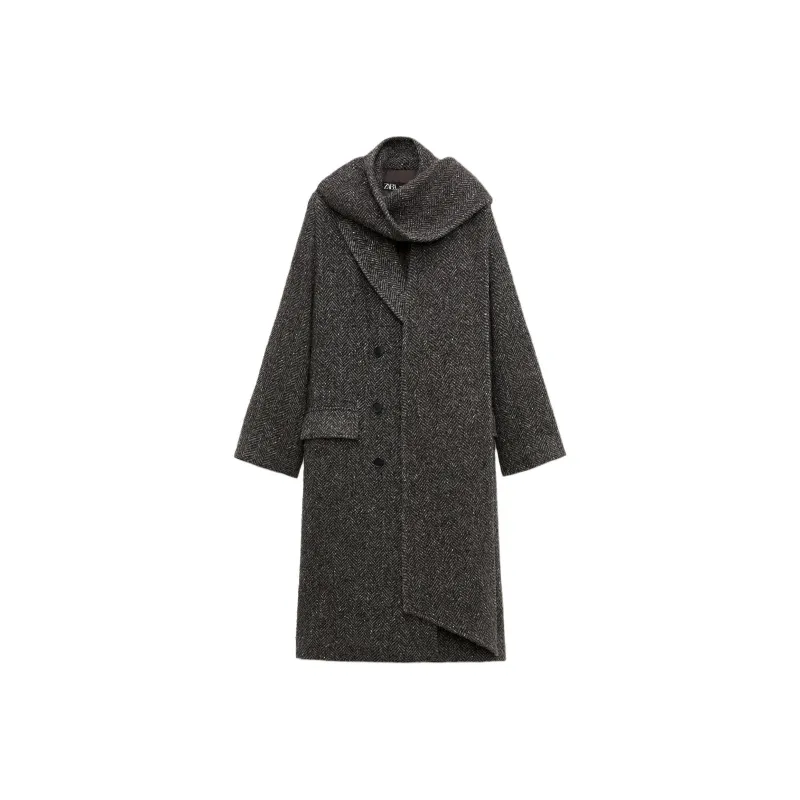ZARA ZW Series Coats Women's Dark Brown-0