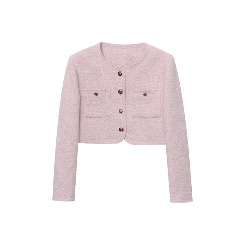 CHARM PICK Cropped Coat Women's Pink-0