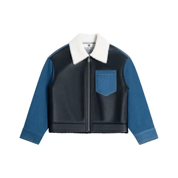 CALLED BACK Leather Jacket Women's Blue