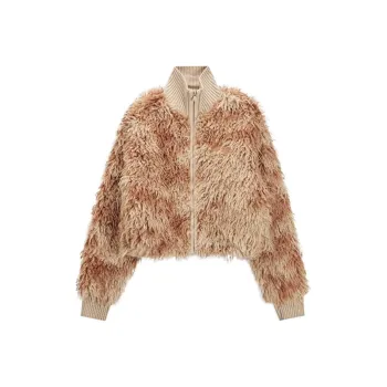 Ed Hardy FW24 Velvet feel Coat Women's Iced Mocha Brown