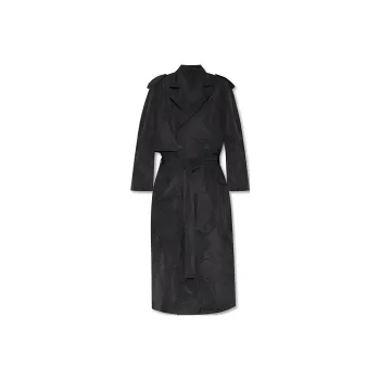Balenciaga Trench Coat Loose Fit Women's Black