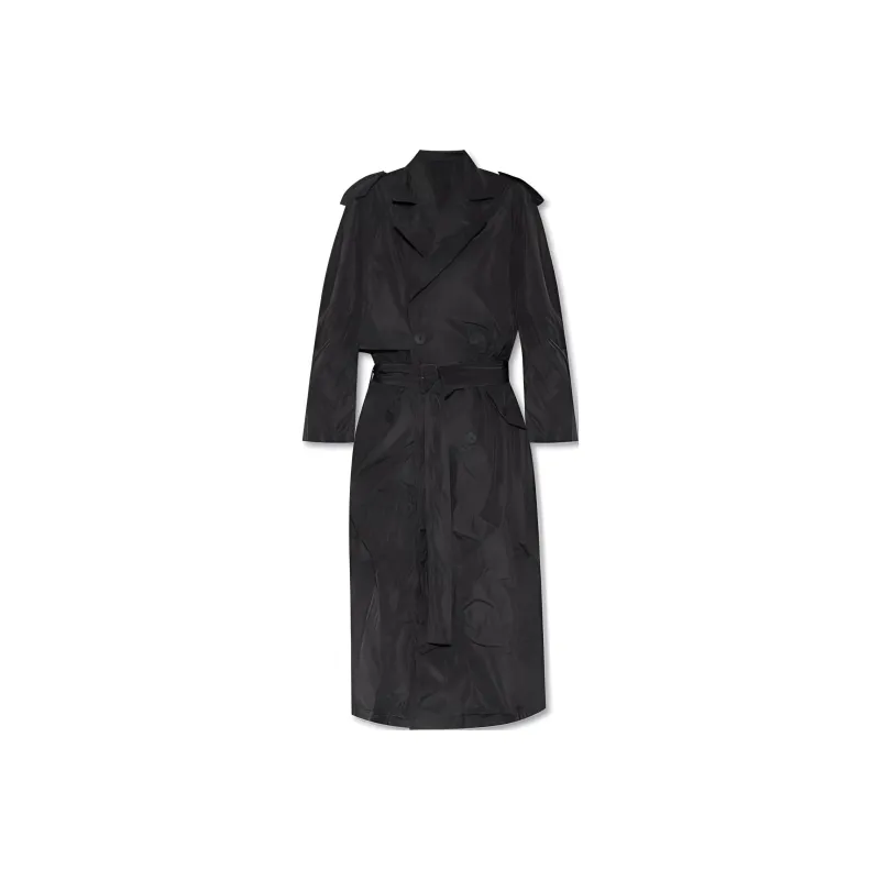 Balenciaga Trench Coat Loose Fit Women's Black-0