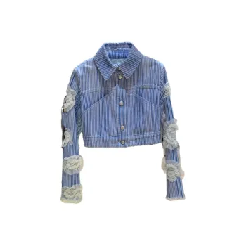 CHANEL Denim Jacket Women's Blue