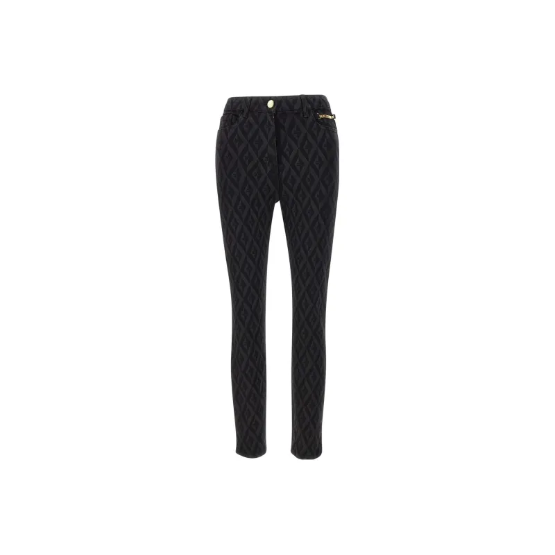 Elisabetta Franchi Monogrammed Chain-Linked Jeans-0