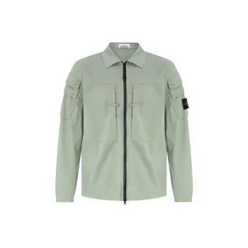 STONE ISLAND Compass patch Zip up Shirt Jacket