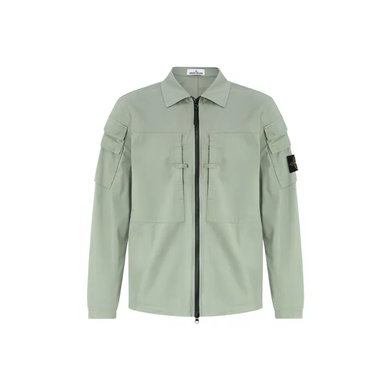 STONE ISLAND Compass patch Zip up Shirt Jacket-0