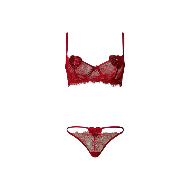 Twinset Lace Balconette Bra And G string Set-0