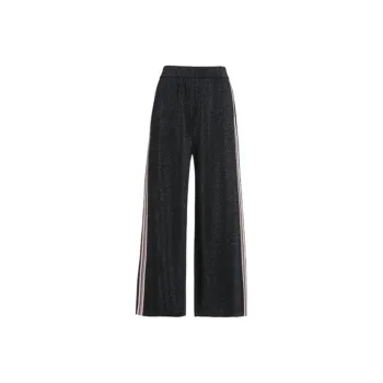 QIAOWANNI Casual Pants Women's Elegant Blue