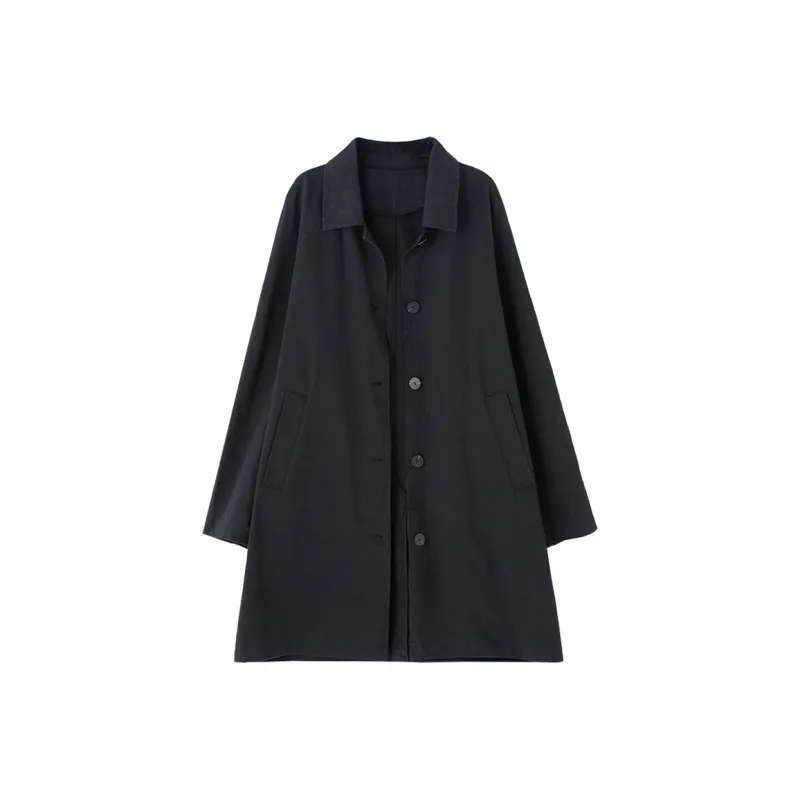 SOON FLOWER Trench Coat Women's Black-0