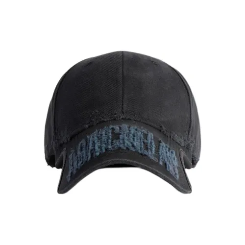 Balenciaga Cotton Twill Baseball Caps Men's Black