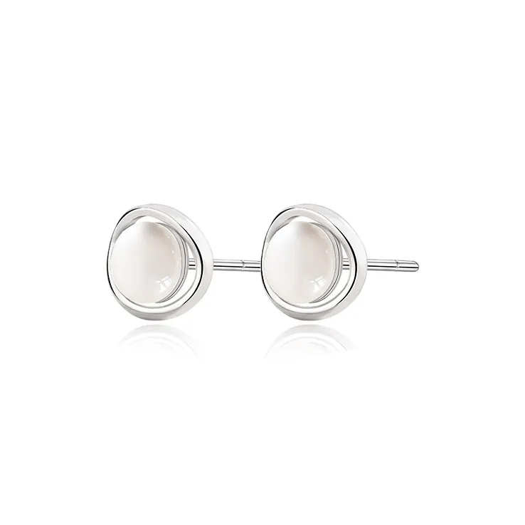 Shiban S999 Fine Silver Stud Earrings Unisex-0