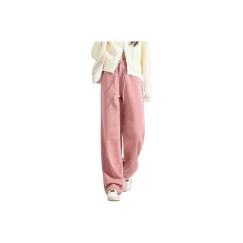 Tonlion Casual Pants Women's Leather Pink